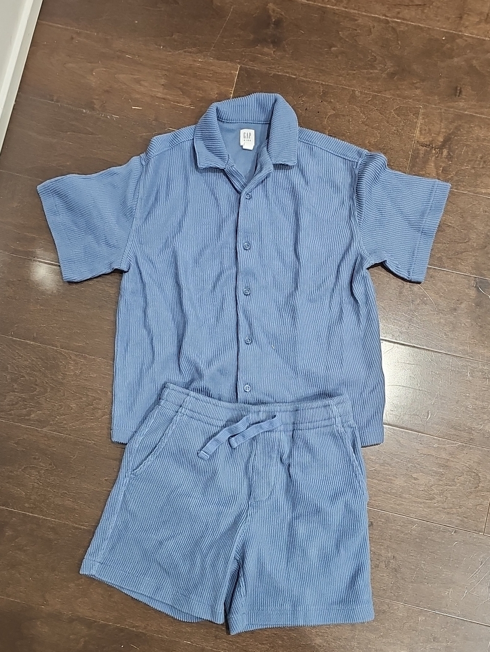 GAP Men's Short Sleeve Button-Down Shirt in Blue